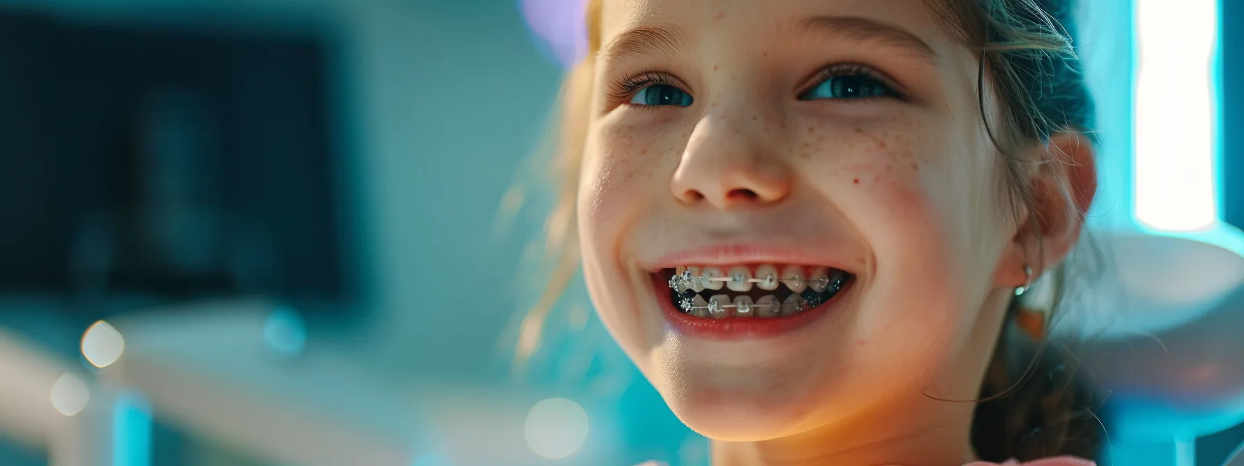 a young child receiving orthodontic treatment to correct bite problems.