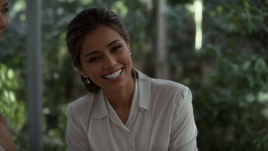 Lady smiling with invisalign